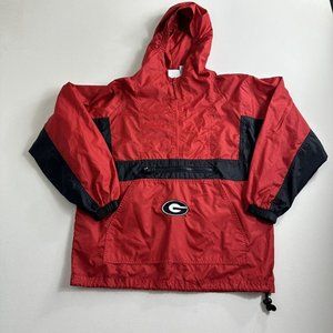 Georgia Bulldogs Rain Jacket‎ Boys Size Large UGA Football Red Hibbett Sports